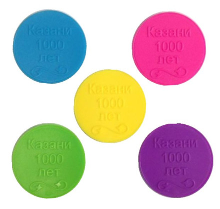 1000 лет Казани. Набор из 5 сувенирных жетонов казанского метрополитена. 2017 год, Россия.
