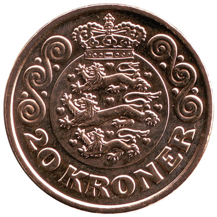 Монета 20 крон. 2019 год, Дания.
