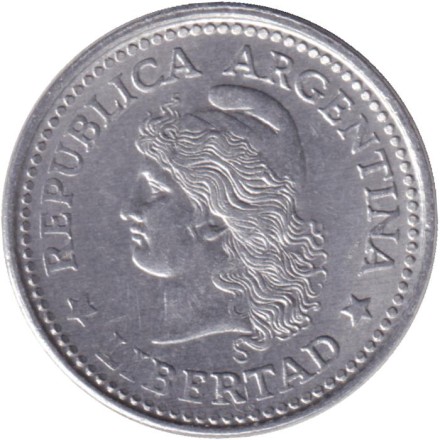 Монета 1 сентаво. 1973 год, Аргентина. Монета 1 сентаво. 1973 год, Аргентина.