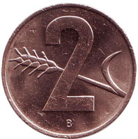 Монета 2 раппена. 1968 год, Швейцария. XF.