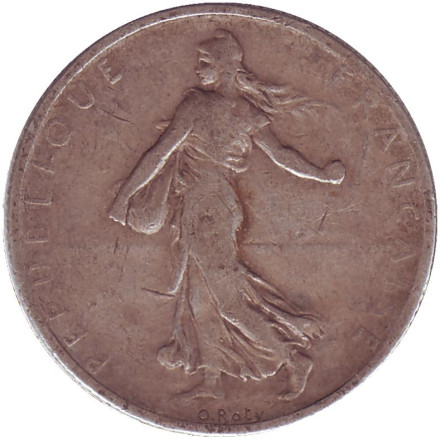 Монета 2 франка. 1899 год, Франция.