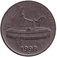 Монета 50 пайсов. 1998 год, Индия. ("°" - Ноида). Монета 50 пайсов. 1998 год, Индия. ("°" - Ноида).