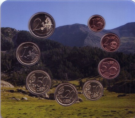 Набор монет евро Андорры (8 шт.), 2017 год, Андорра. Набор монет евро Андорры (8 шт.), 2017 год, Андорра.