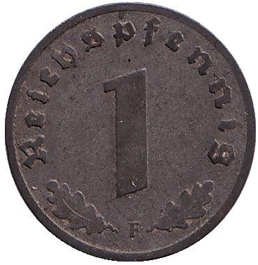 Монета 1 рейхспфенниг. 1940 год, Германия (Третий Рейх). (F). Цинк. Монета 1 рейхспфенниг. 1940 год, Германия (Третий Рейх). (F). Цинк.