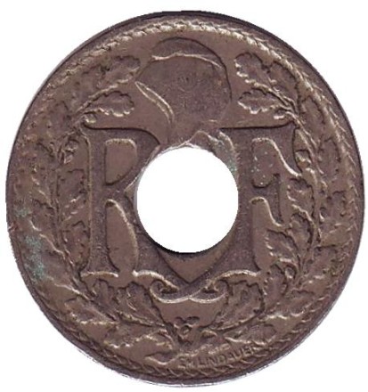 Монета 10 сантимов. 1922 год, Франция. (молния) Монета 10 сантимов. 1922 год, Франция. (молния)