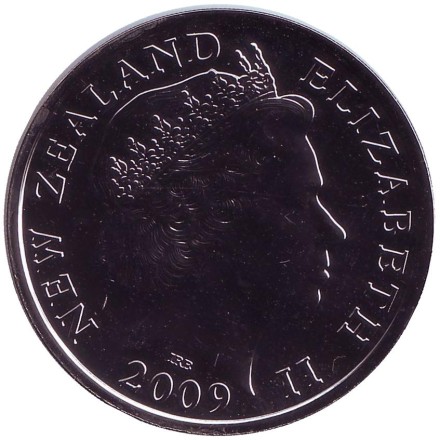 Монета 5 долларов. 2009 год, Новая Зеландия. Попугай Какапо. Монета 5 долларов. 2009 год, Новая Зеландия. Попугай Какапо.