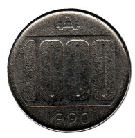 Монета 1000 аустралей. 1990 год, Аргентина. 