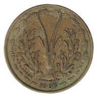 Монета 5 франков. 1967 год, Западные Африканские Штаты. Монета 5 франков. 1967 год, Западные Африканские Штаты.