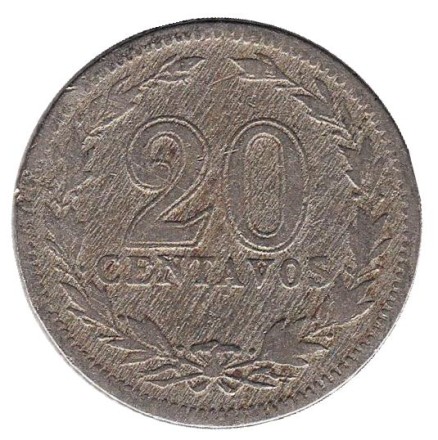 Монета 20 сентаво. 1920 год, Аргентина.