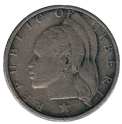 Монета 10 центов. 1966 год, Либерия. Монета 10 центов. 1966 год, Либерия.