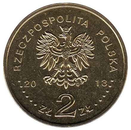 Монета 2 злотых, 2013 год, Польша. 50-летие Польского общества помощи умственно отсталым.