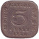 Монета 5 центов. 1920 год, Цейлон.
