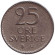 Монета 25 эре. 1966 год, Швеция. Монета 25 эре. 1966 год, Швеция.