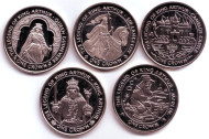 Легенды про короля Артура. Набор монет (5 шт.), 1 крона. 1996 год, Остров Мэн. Легенды про короля Артура. Набор монет (5 шт.), 1 крона. 1996 год, Остров Мэн.
