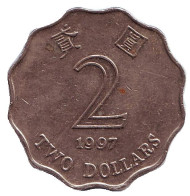 Монета 2 доллара, 1997 год, Гонконг. Монета 2 доллара, 1997 год, Гонконг.