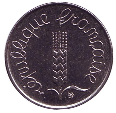 Монета 1 сантим. 1977 год, Франция. Монета 1 сантим. 1977 год, Франция.