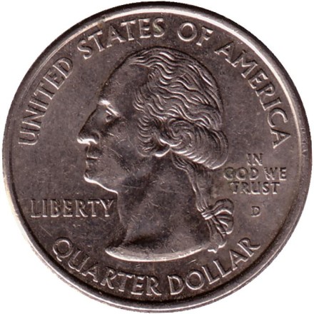 Монета 25 центов (D). 2004 год, США. Техас. Штат № 28.