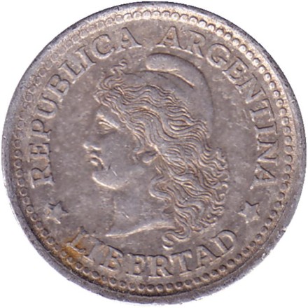 Монета 5 сентаво. 1971 год, Аргентина.