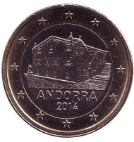 Монета 1 евро. 2014 год, Андорра.