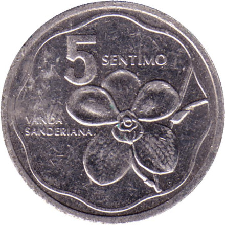 Монета 5 сентимо. 1988 год, Филиппины.