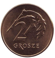 Монета 2 гроша, 2011 год, Польша. Дубовые листья. Монета 2 гроша, 2011 год, Польша. Дубовые листья.