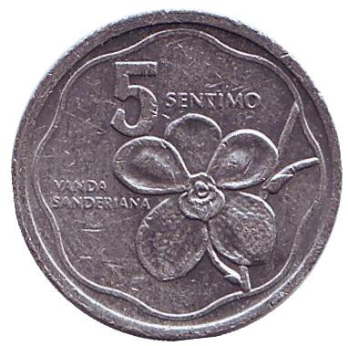 Монета 5 сентимо. 1985 год, Филиппины.