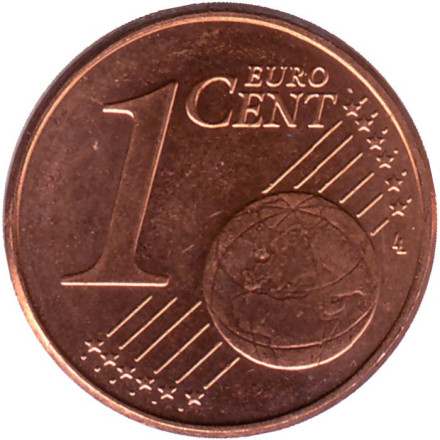 Монета 1 цент (G). 2008 год, Германия. Монета 1 цент (G). 2008 год, Германия.
