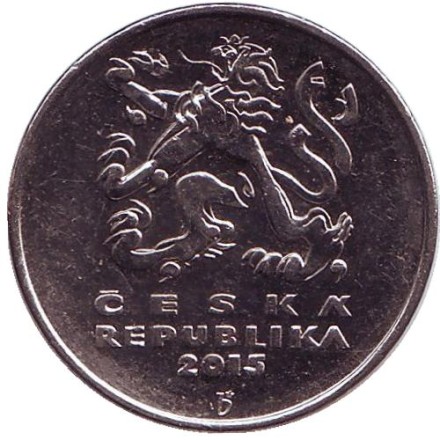 Монета 5 крон. 2015 год, Чехия. Из обращения. Монета 5 крон. 2015 год, Чехия. Из обращения.