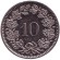 Монета 10 раппенов. 2011 год, Швейцария.