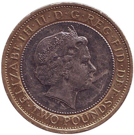 Монета 2 фунта. 2014 год, Великобритания. 100 лет Первой Мировой войне.