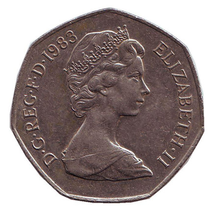 Монета 50 пенсов. 1983 год, Великобритания.
