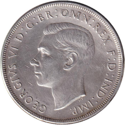 Монета 1 крона. 1937 год, Австралия. Корона. Монета 1 крона. 1937 год, Австралия. Корона.