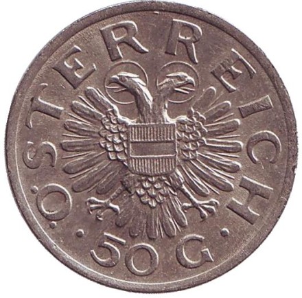 Монета 50 грошей. 1935 год, Австрия. Монета 50 грошей. 1935 год, Австрия.