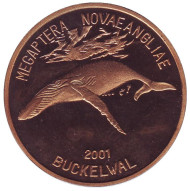 Монета 1 вона, 2001 год, Северная Корея. Горбатый кит. Монета 1 вона, 2001 год, Северная Корея. Горбатый кит.