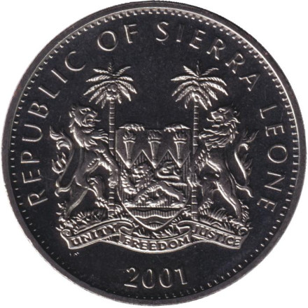 Монета 1 доллар. 2001 год, Сьерра-Леоне. Гепард. Большие кошки мира. Монета 1 доллар. 2001 год, Сьерра-Леоне. Гепард. Большие кошки мира.