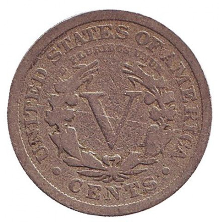 Монета 5 центов. 1910 год, США. Монета 5 центов. 1910 год, США.