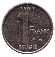 Монета 1 франк. 1997 год, Бельгия (Belgie). Монета 1 франк. 1997 год, Бельгия (Belgie).