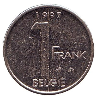 Монета 1 франк. 1997 год, Бельгия (Belgie).