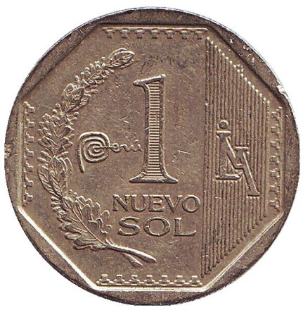 Монета 1 новый соль. 2014 год, Перу.