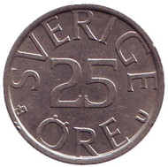 Монета 25 эре. 1978 год, Швеция. Монета 25 эре. 1978 год, Швеция.