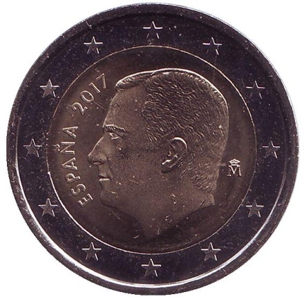 Монета 2 евро. 2017 год, Испания.