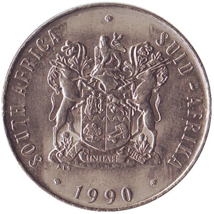 Монета 50 центов. 1990 год, ЮАР. Цветы. Монета 50 центов. 1990 год, ЮАР. Цветы.