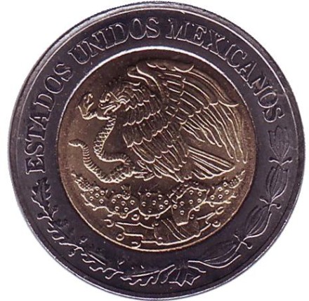 Монета 1 песо. 2017 год, Мексика. UNC.