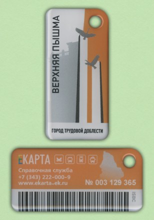 Комплект из 4-х транспортных карт и 4-х брелоков "ЕКАРТА". 2025 год, Екатеринбург. 80 лет Победы.