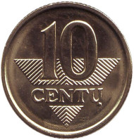 Монета 10 центов. 2008 год, Литва. UNC. Монета 10 центов. 2008 год, Литва. UNC.