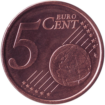 Монета 5 центов, 2019 год, Латвия.