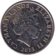 Монета 10 центов. 2013 год, Каймановы острова. Зелёная черепаха.