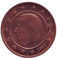 Монета 2 цента. 2007 год, Бельгия. Монета 2 цента. 2007 год, Бельгия.