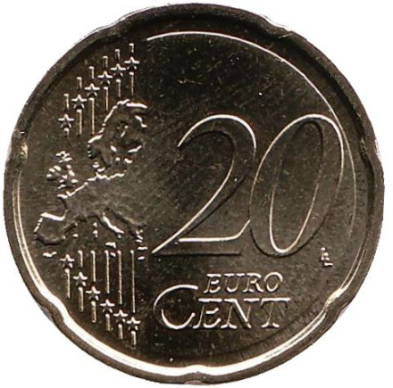 Монета 20 центов. 2017 год (А), Германия. Монета 20 центов. 2017 год (А), Германия.