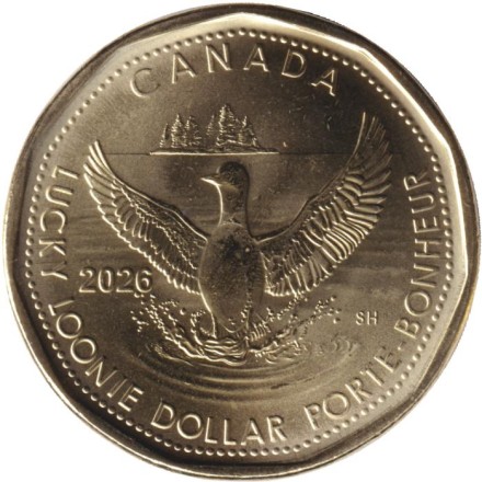 Монета 1 доллар. 2026 год, Канада. Счастливый канадский доллар.